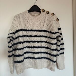 Sezane James Jumper Ecru / Marine. - Size S